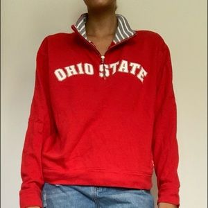 VS/PINK OSU BUCKEYE HALF ZIP🖤